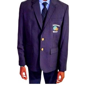 Arabia Mountain Navy Blue Business Attire Blazer with Embroidery designs